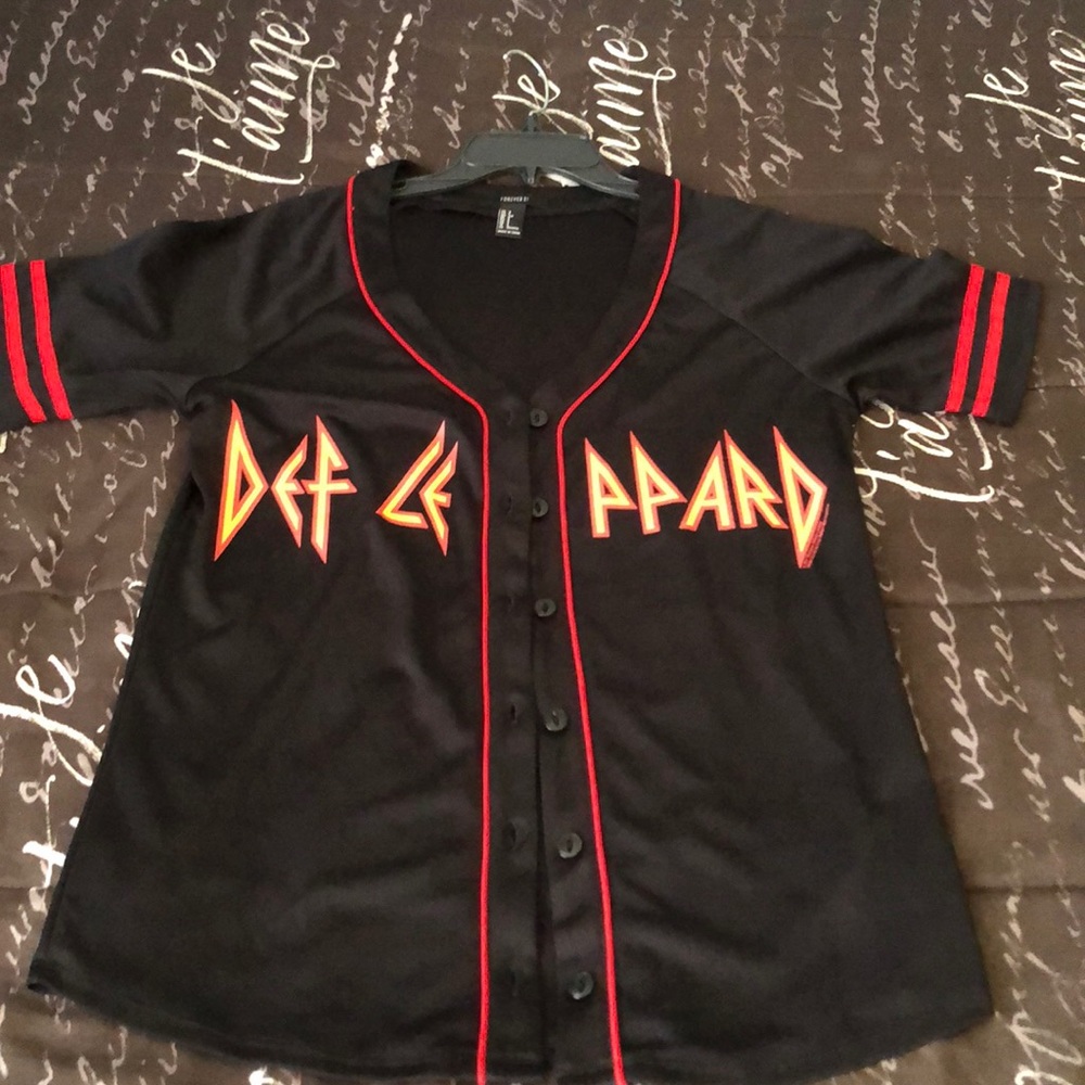 Red black & hello baseball jersey